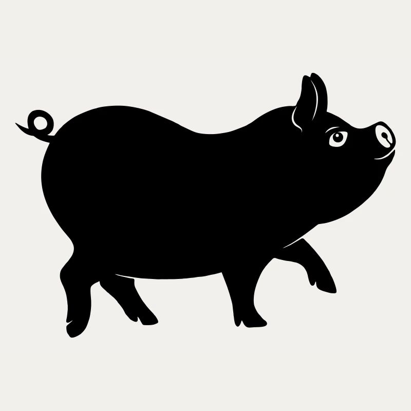 Figure d’ombre de cochon avec queue bouclée