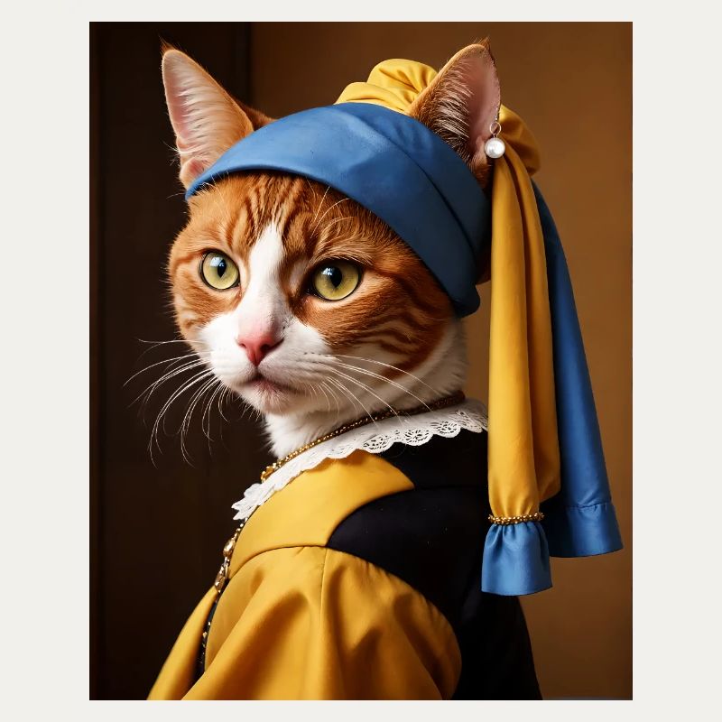 Le chat à la perle boucle d’oreille
