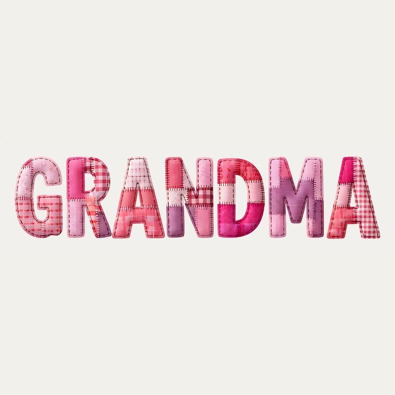 Großmutter Pink Plaid Buchstaben Patchwork