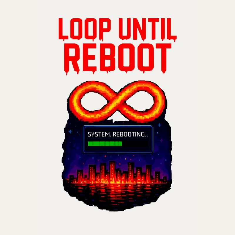 Loop Until Reboot – Pixel Shirt