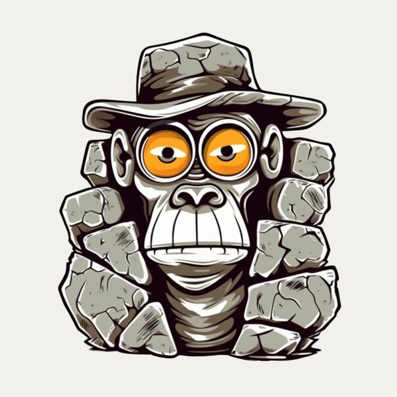 Conception de t-shirt singe de l’âge de pierre