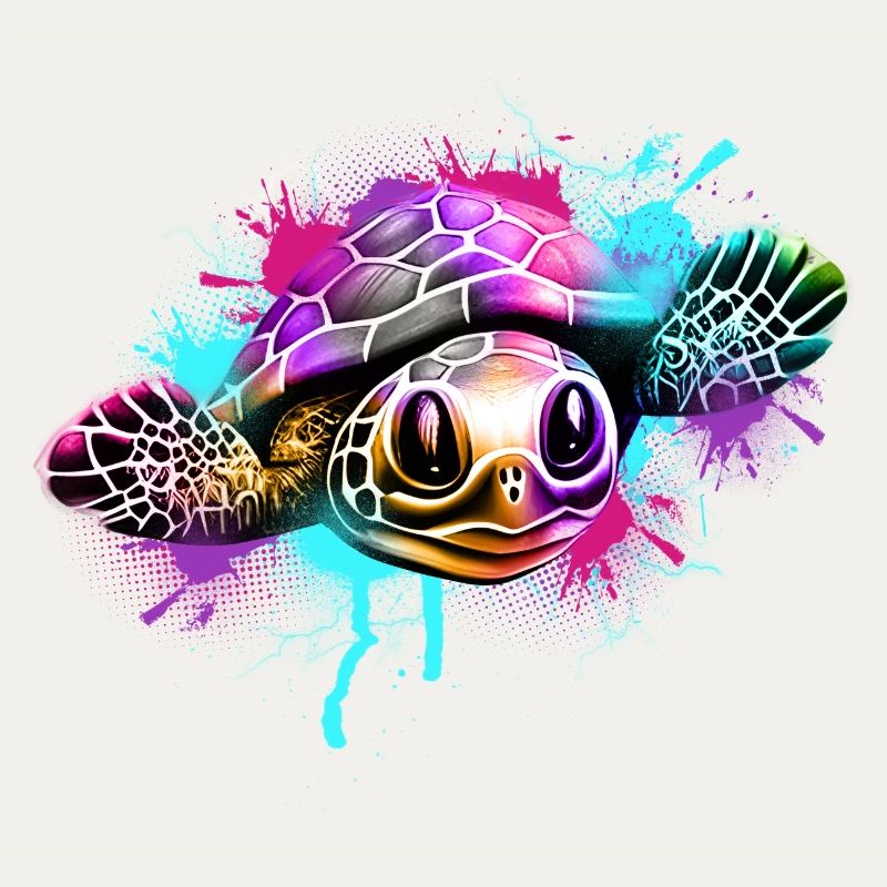 Schildkröte Graffiti Bunt