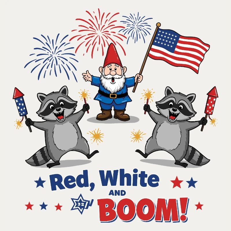 Raton laveur 4 juillet Feu d’artifice
