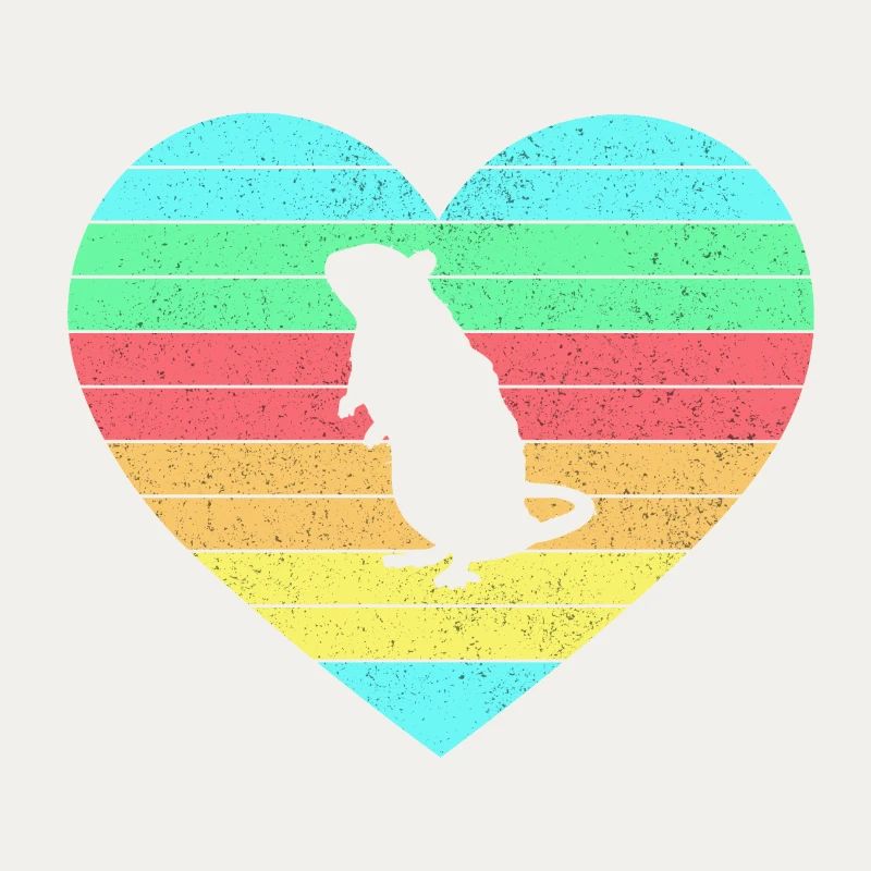 Maus Herz Design mit Regenbogen / Geschenk