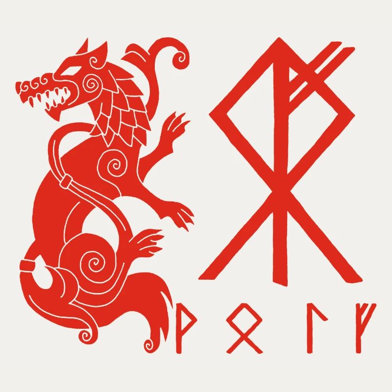 Roter Wolf Fenrir