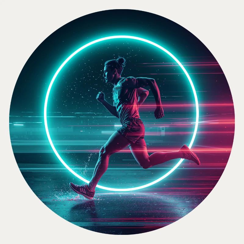 Luminous Neon Running Silhouette