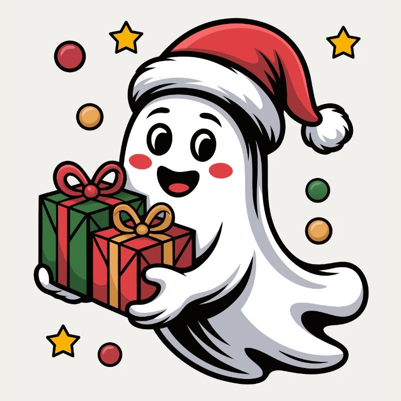 Weihnachtsgeist mit Geschenk