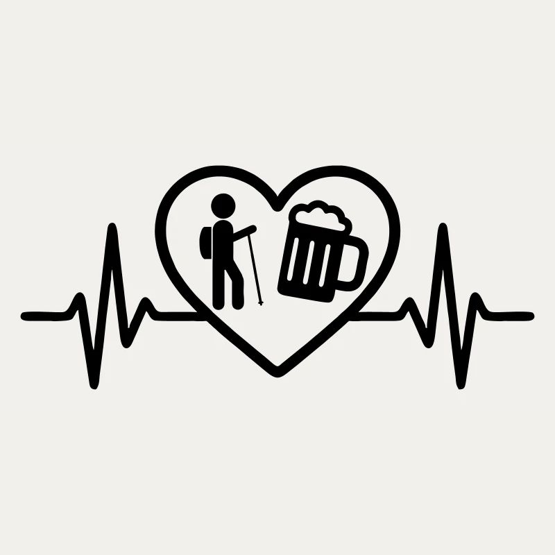 Herz Wandern Bier