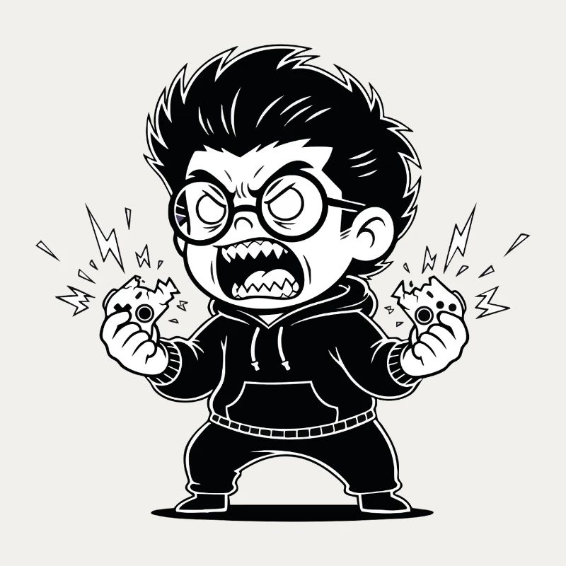 Gamer Anger Controller Zerbrochene Wut
