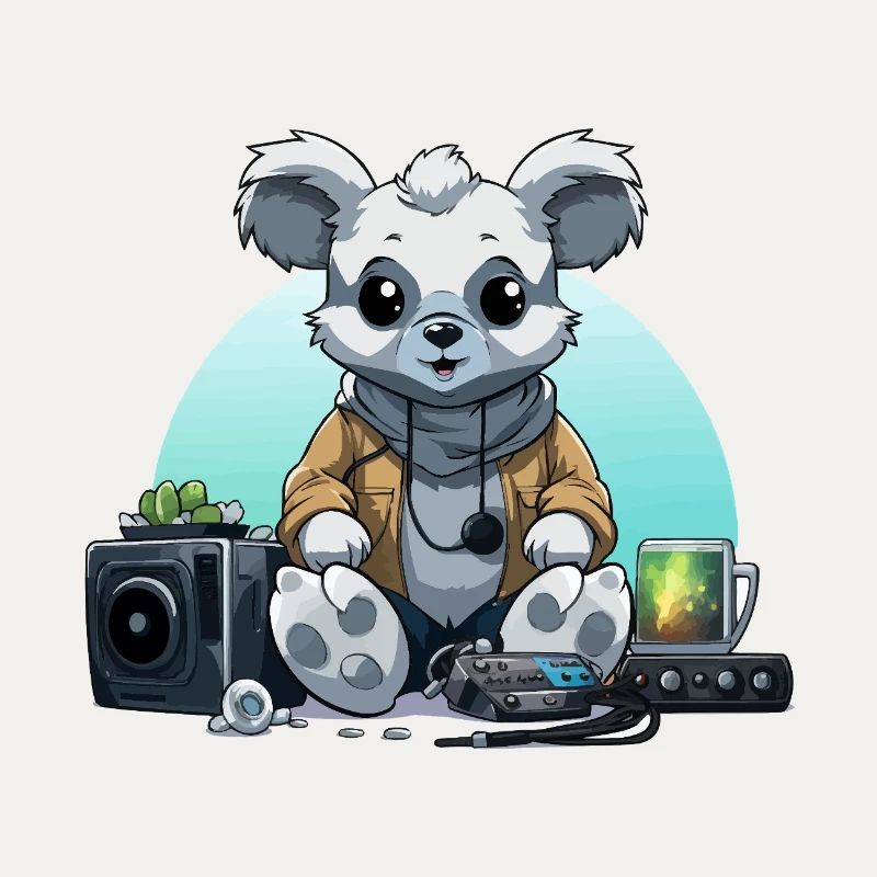 Panda DJ en sweat à capuche – Ambiance Studio