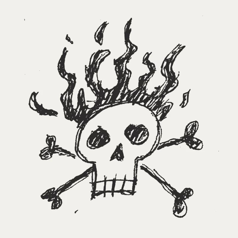 Flammen-Skull