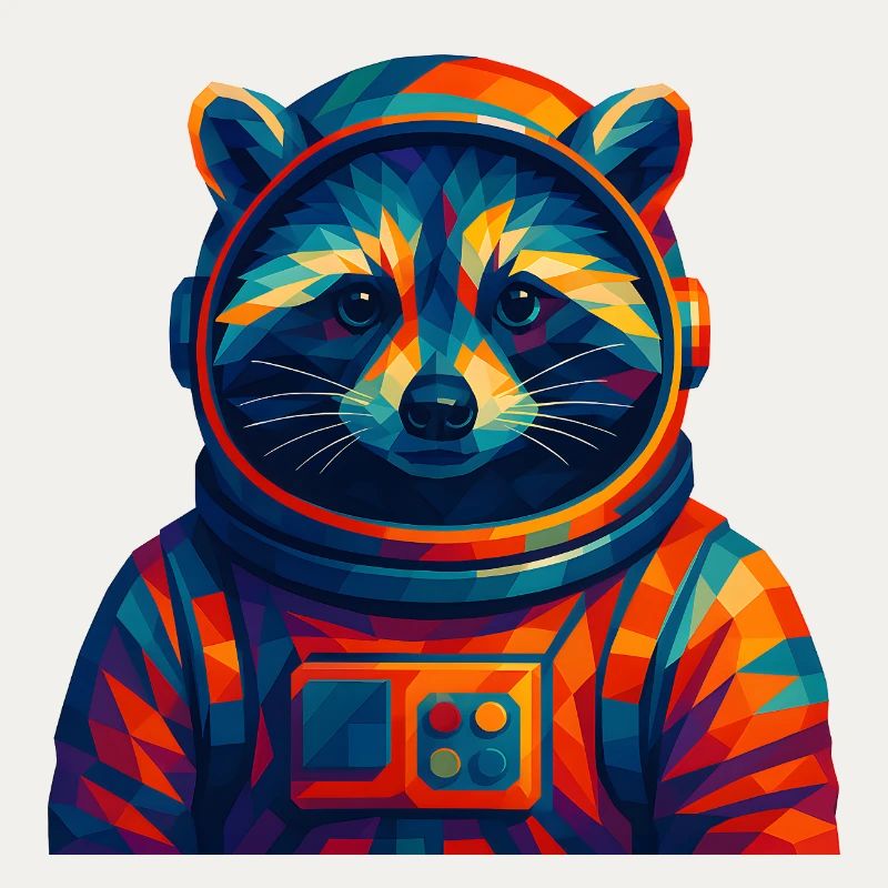 WPAP Stil Tiere - Astronauten Waschbär