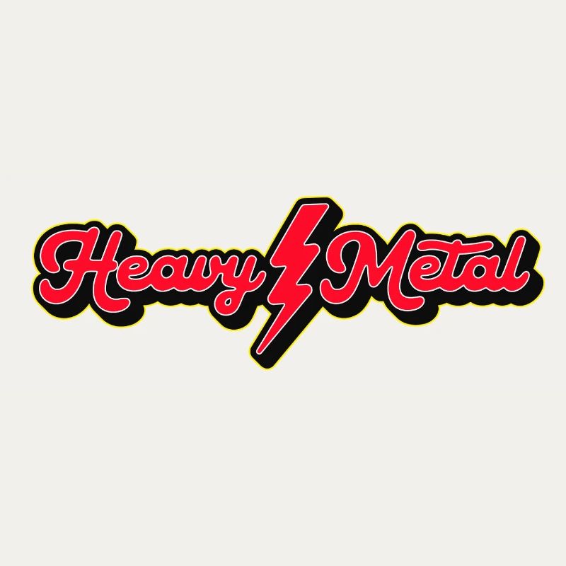 Heavy Metal Lightning Bolt Script-Logo
