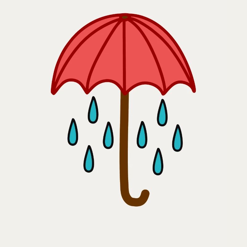 Raindrops under the umbrella