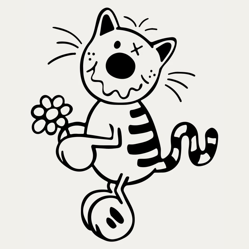 Chat avec la fleur