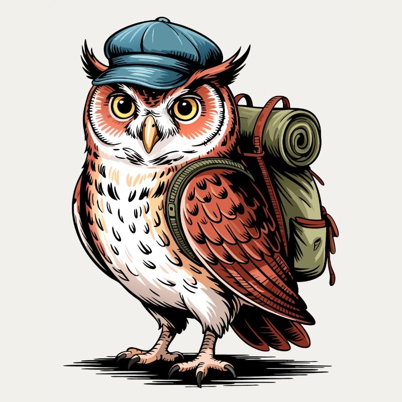 Abenteuer Eule mit Rucksack