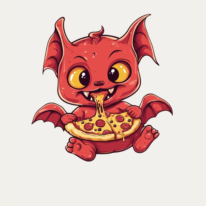 Teufelchen mit Pizza