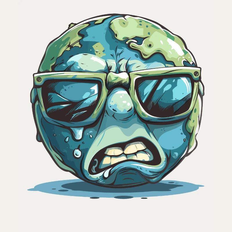 Globe terrestre cool avec lunettes de soleil graphique