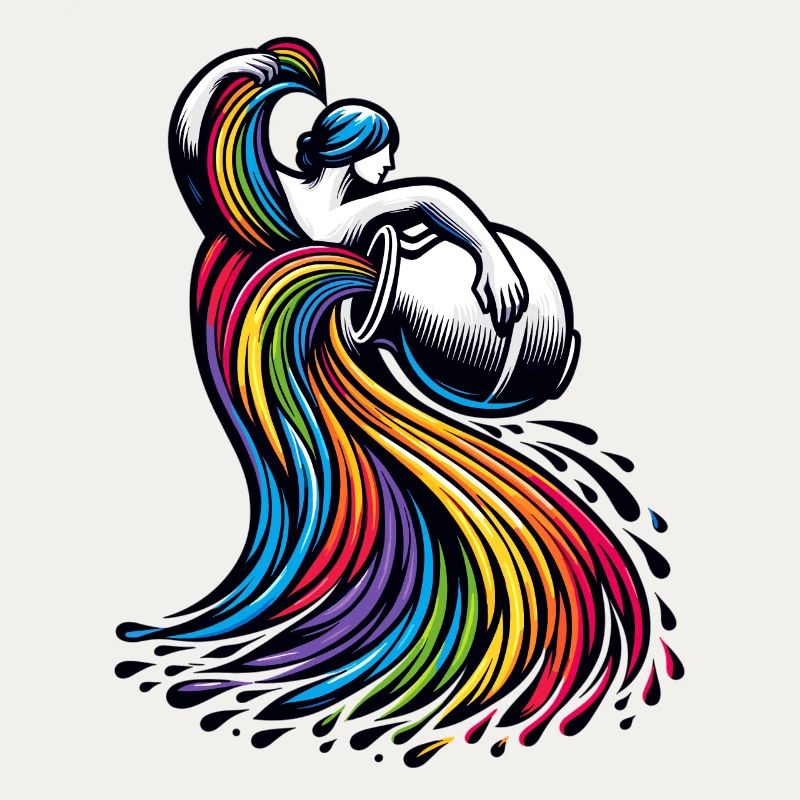 Wassermann Sternzeichen Elegantes Regenbogen-Design