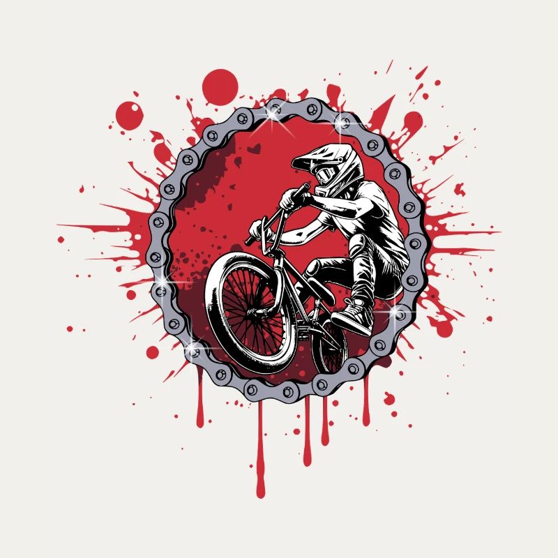 BMX Sprung durch eine Kette
