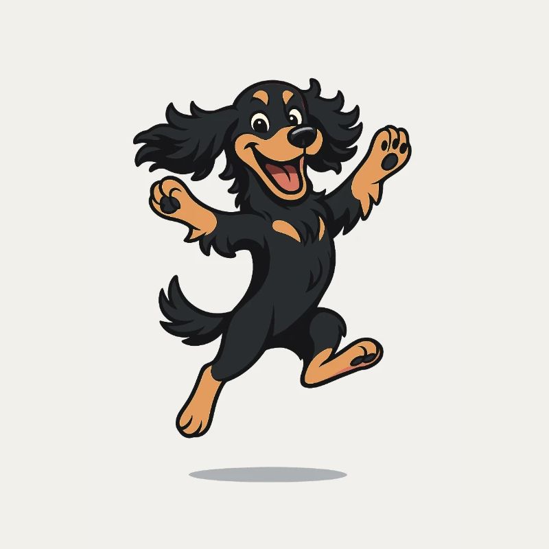 Hüpfender Cartoon Cocker Spaniel