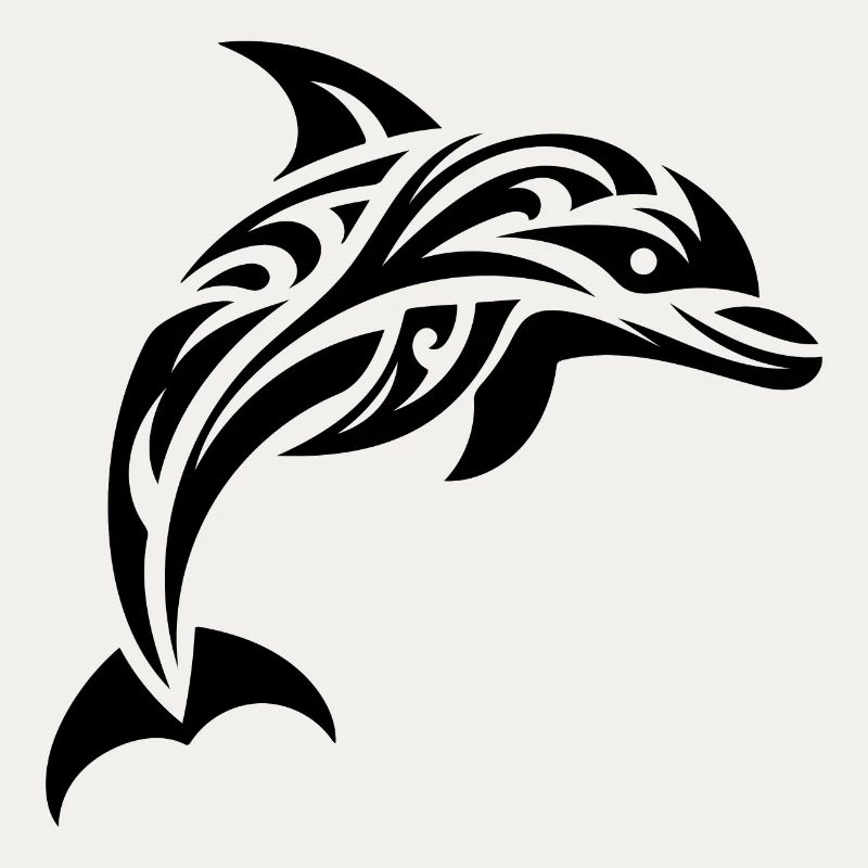 Springender süßer Tattoo Delfin