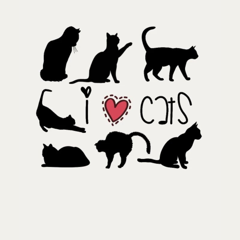 J'aime les chats, les chatons, l'idée de cadeau de conception de chat