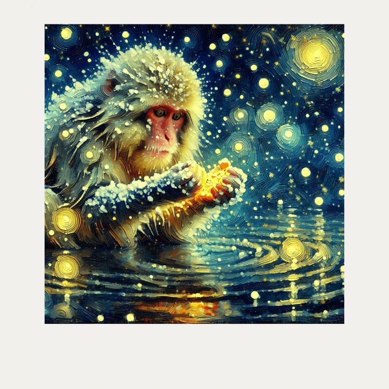 Schneeaffe Starry Night