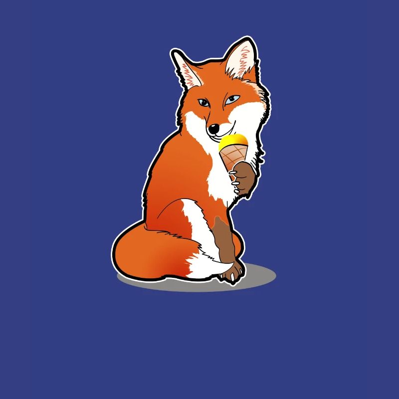 Fuchs mit Eis Comic Sommer Cartoon Geschenk