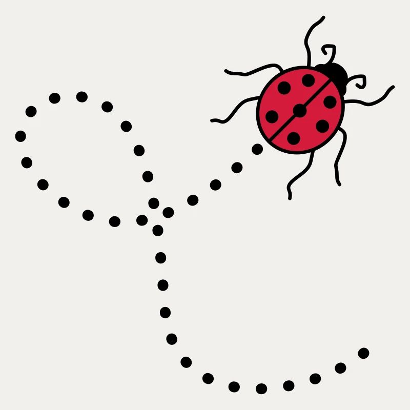 line dashed path path ladybug small sues