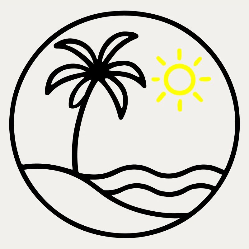 Palm Tree Ocean Island