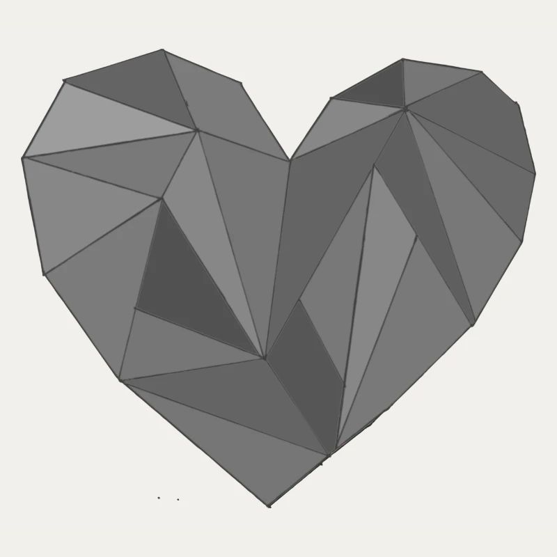 coeur nuances de gris