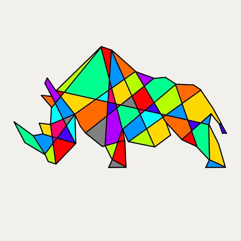 Geometrisches Kamel Puzzle Neonfarben