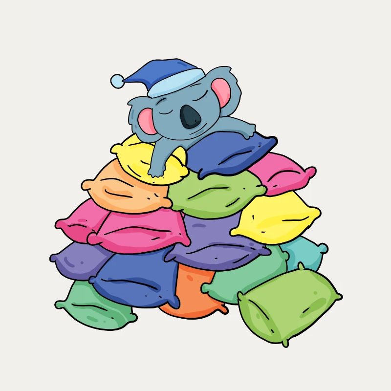 Koala and pillows