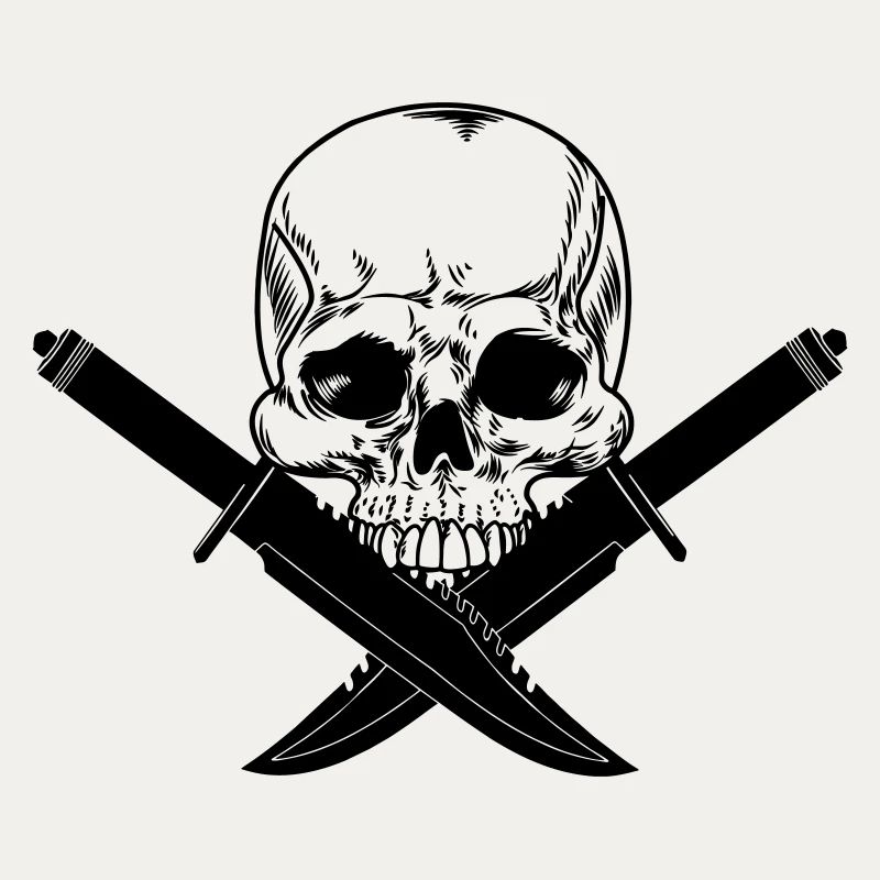 Skull skull crossed with two knives