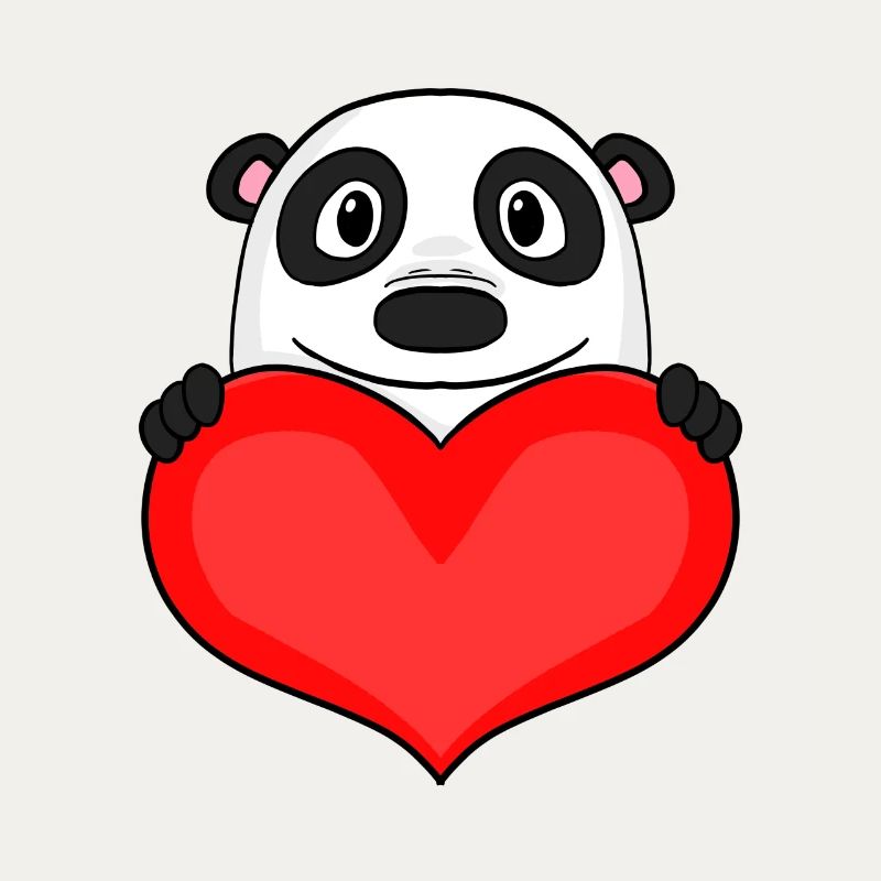 Panda mit Herz - Liebe Romantisch