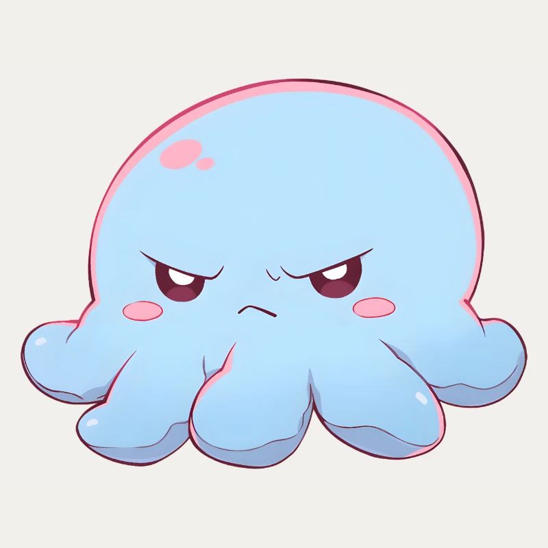 Blue grumpy octopus