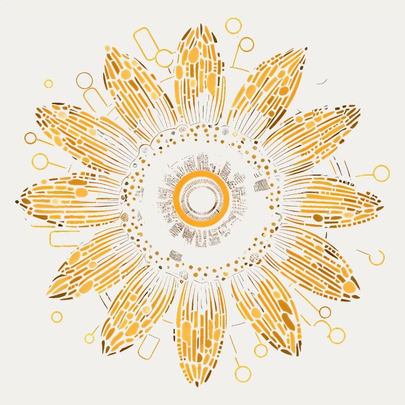Boho Sunflower Mandala Pattern
