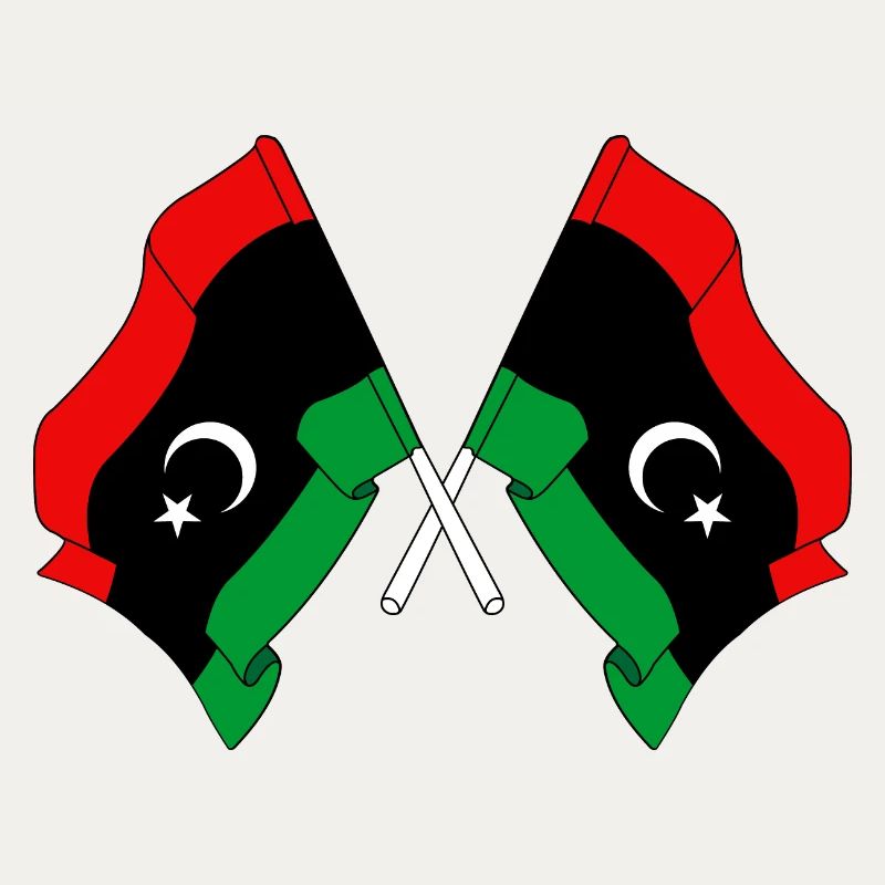 Two flags Libya