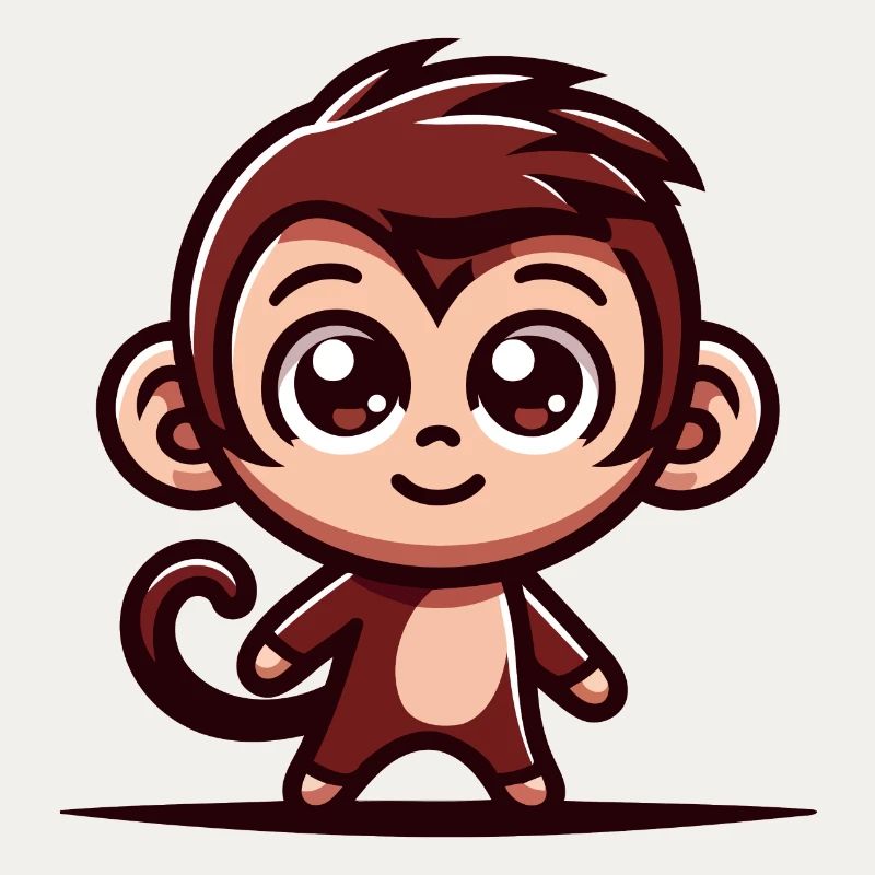 A cute cartoon style monkey