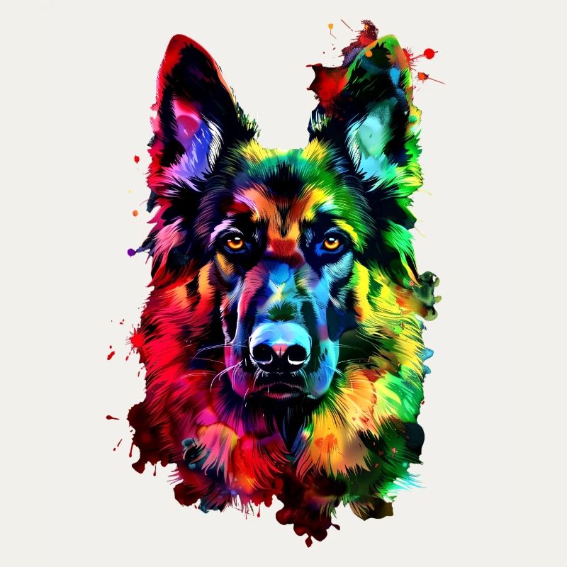 Schäferhund Bunte Farben Pop Art Hund Schäferhunde
