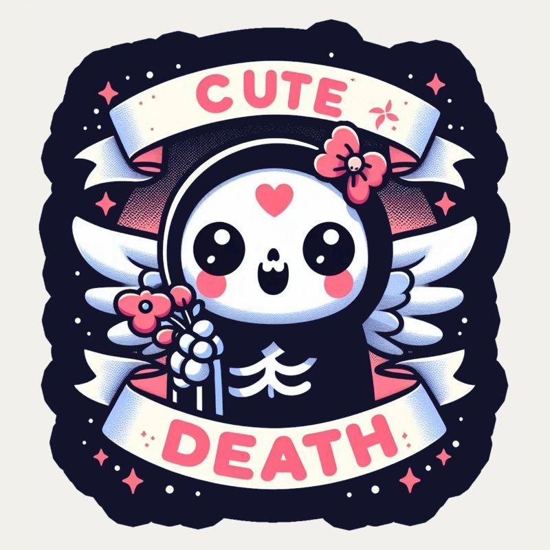 Douce mort avec des ailes et des fleurs
