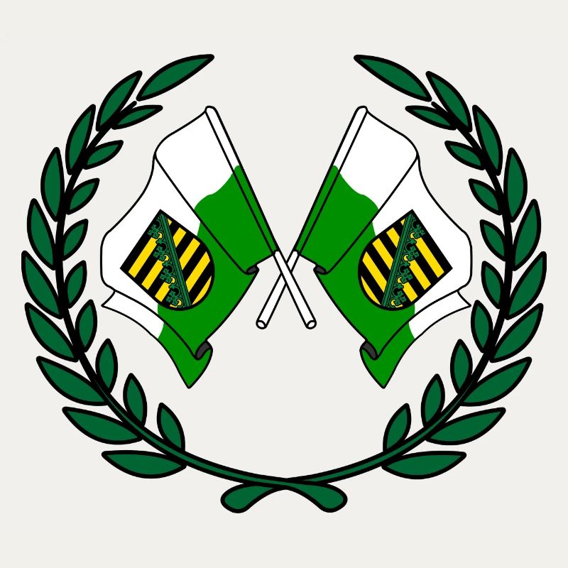 Fahnen Sachsen Lorbeerkranz