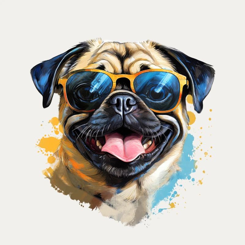 Mops mit Sonnenbrille