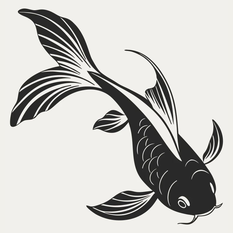 Conception élégante de silhouette de poisson