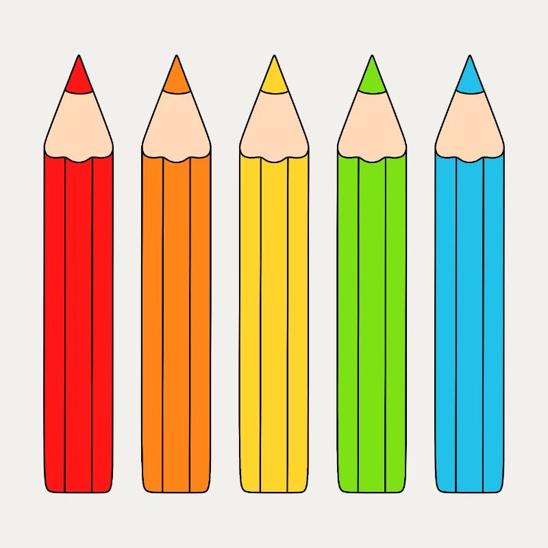 Vibrant Colour Pencil Array Design