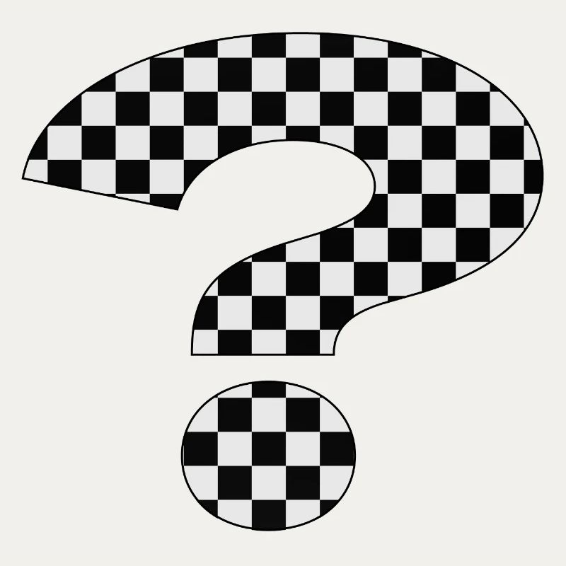 Schwarz-Weiß Checkermuster Design - ? Fragezeichen