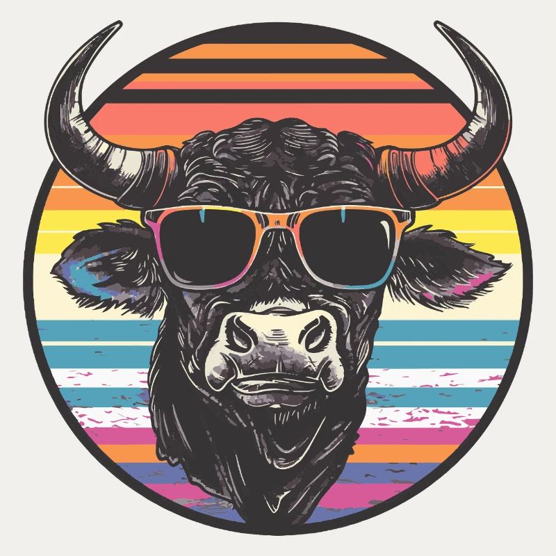 Bison décontracté avec lunettes de soleil