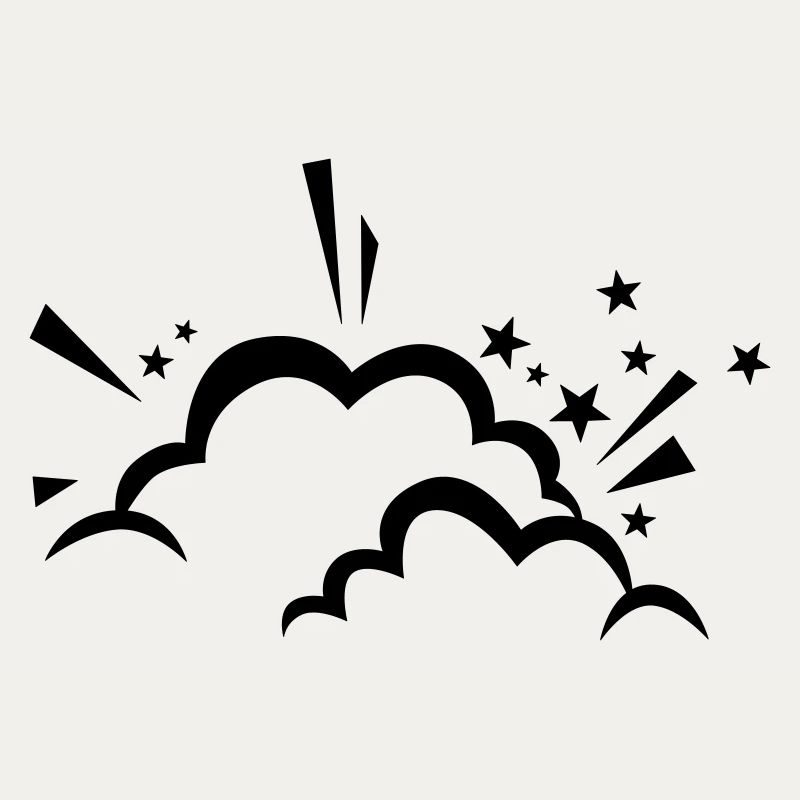 Comic cloud after explosion
