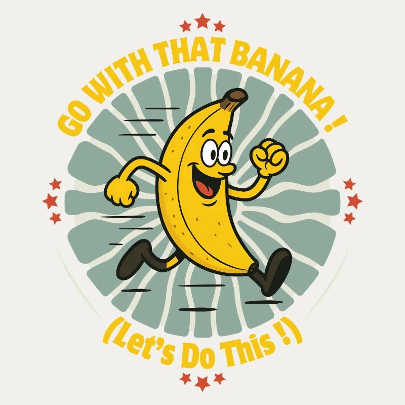 Gehen Sie mit der Banane Let's Do It Motivation